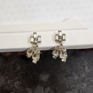 Rhinestone earrings with screw on backs